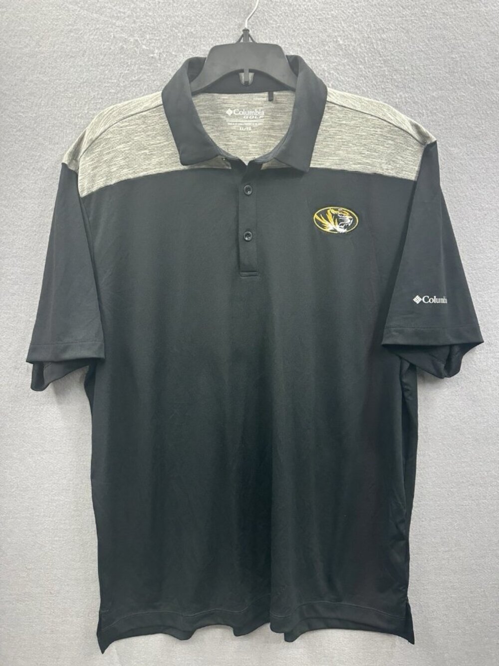 Missouri Tigers Columbia Golf Polo Shirt Mens XL Black Omni-Wick NCAA Polyester